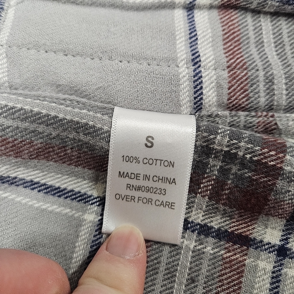 Pacsun Hooded Grey Plaid Button Up Oversize Flannel Shacket Jacket Womens Small - Picture 5 of 13
